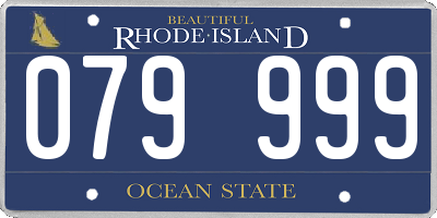 RI license plate 079999