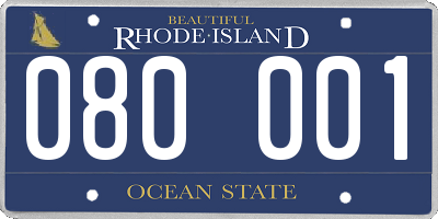 RI license plate 080001