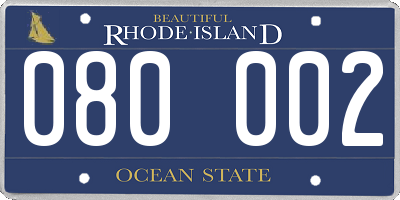 RI license plate 080002