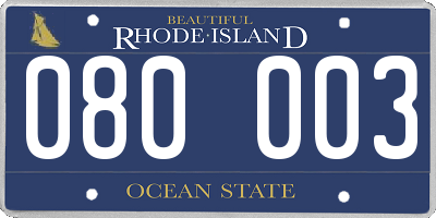 RI license plate 080003