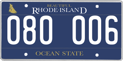 RI license plate 080006