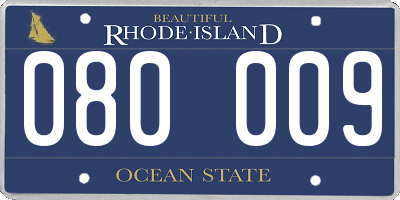 RI license plate 080009