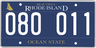 RI license plate 080011