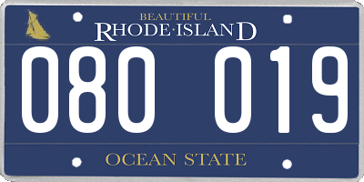 RI license plate 080019