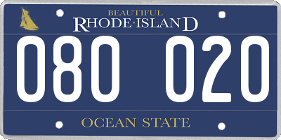 RI license plate 080020