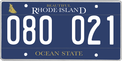 RI license plate 080021