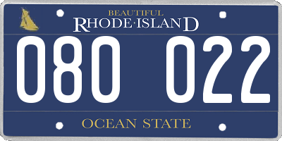 RI license plate 080022
