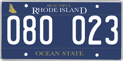 RI license plate 080023
