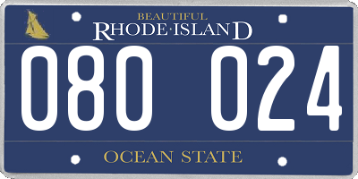 RI license plate 080024