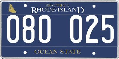 RI license plate 080025