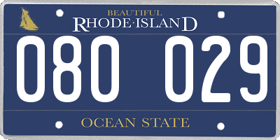 RI license plate 080029