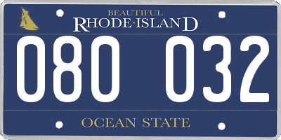 RI license plate 080032