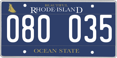 RI license plate 080035