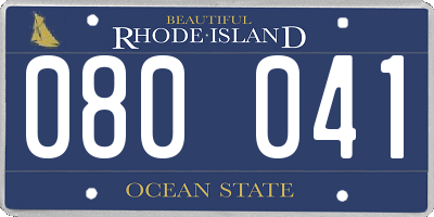 RI license plate 080041