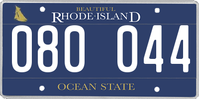 RI license plate 080044