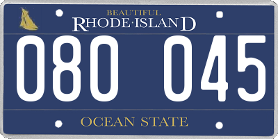 RI license plate 080045
