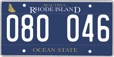 RI license plate 080046
