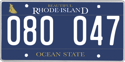 RI license plate 080047