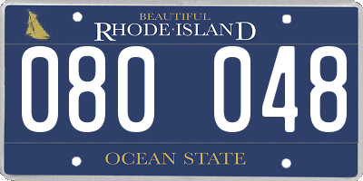 RI license plate 080048