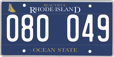 RI license plate 080049