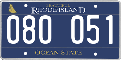 RI license plate 080051
