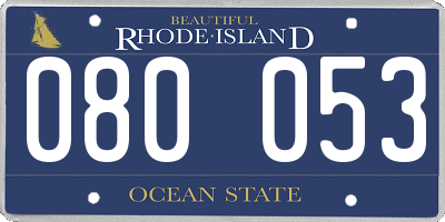 RI license plate 080053