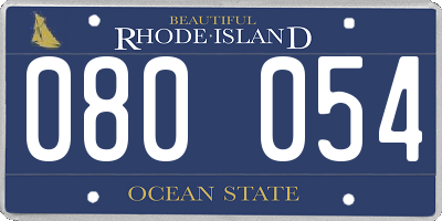 RI license plate 080054