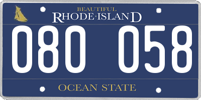 RI license plate 080058