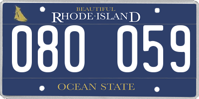 RI license plate 080059