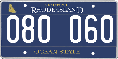 RI license plate 080060