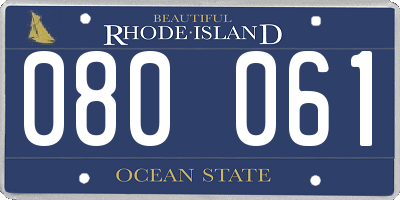 RI license plate 080061