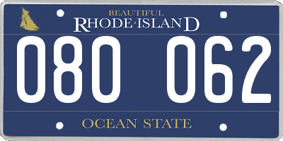RI license plate 080062