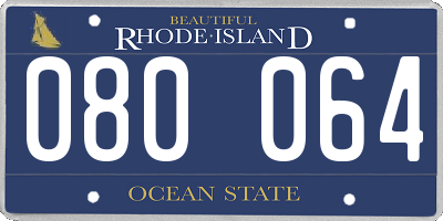 RI license plate 080064