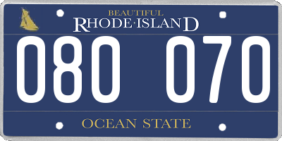RI license plate 080070