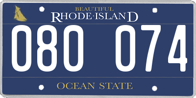 RI license plate 080074