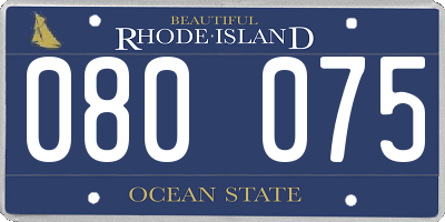 RI license plate 080075