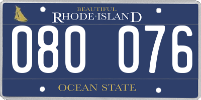 RI license plate 080076