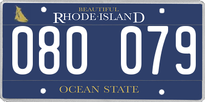 RI license plate 080079