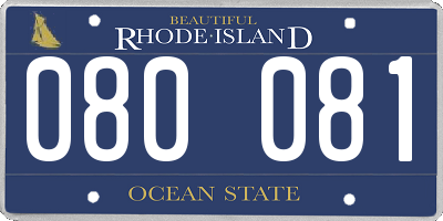 RI license plate 080081