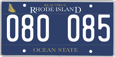 RI license plate 080085