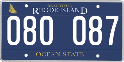RI license plate 080087