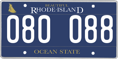 RI license plate 080088
