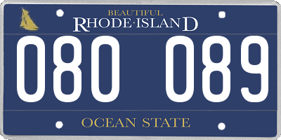 RI license plate 080089