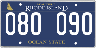 RI license plate 080090