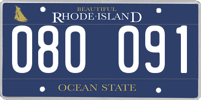 RI license plate 080091