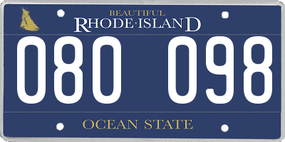 RI license plate 080098