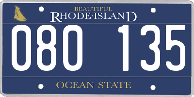 RI license plate 080135