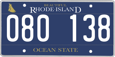 RI license plate 080138