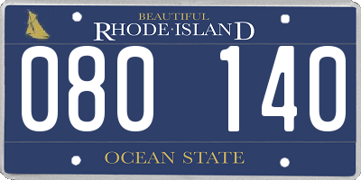 RI license plate 080140