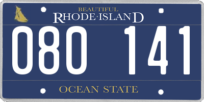 RI license plate 080141